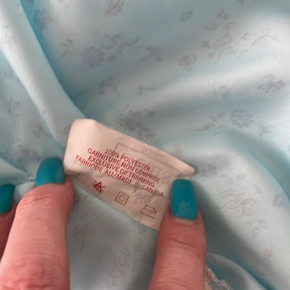 S (8-10) Vintage Jessica Just Because Sears Light Blue Floral Robe - Picture 9 of 12